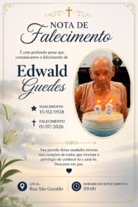 LUTO: Morre em Ibirajá aos 98 anos, Edwald Guedes